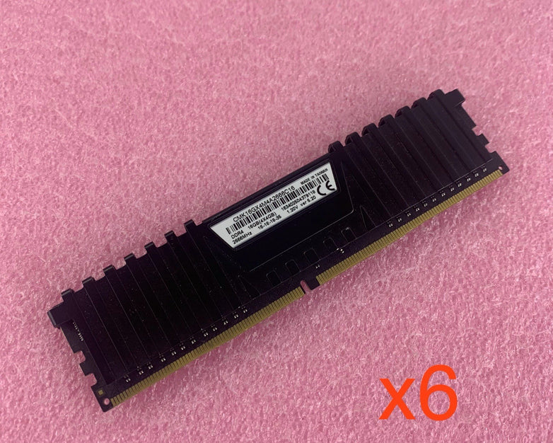 Corsair CMK16GX4M4A2666C16 Vengeance LPX 4 GB 1x4GB RAM DDR4 2666MHz Lot of 6x