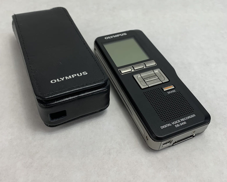 Olympus DS-3400 Digital Voice Recorder w/ Sleeve - Tested
