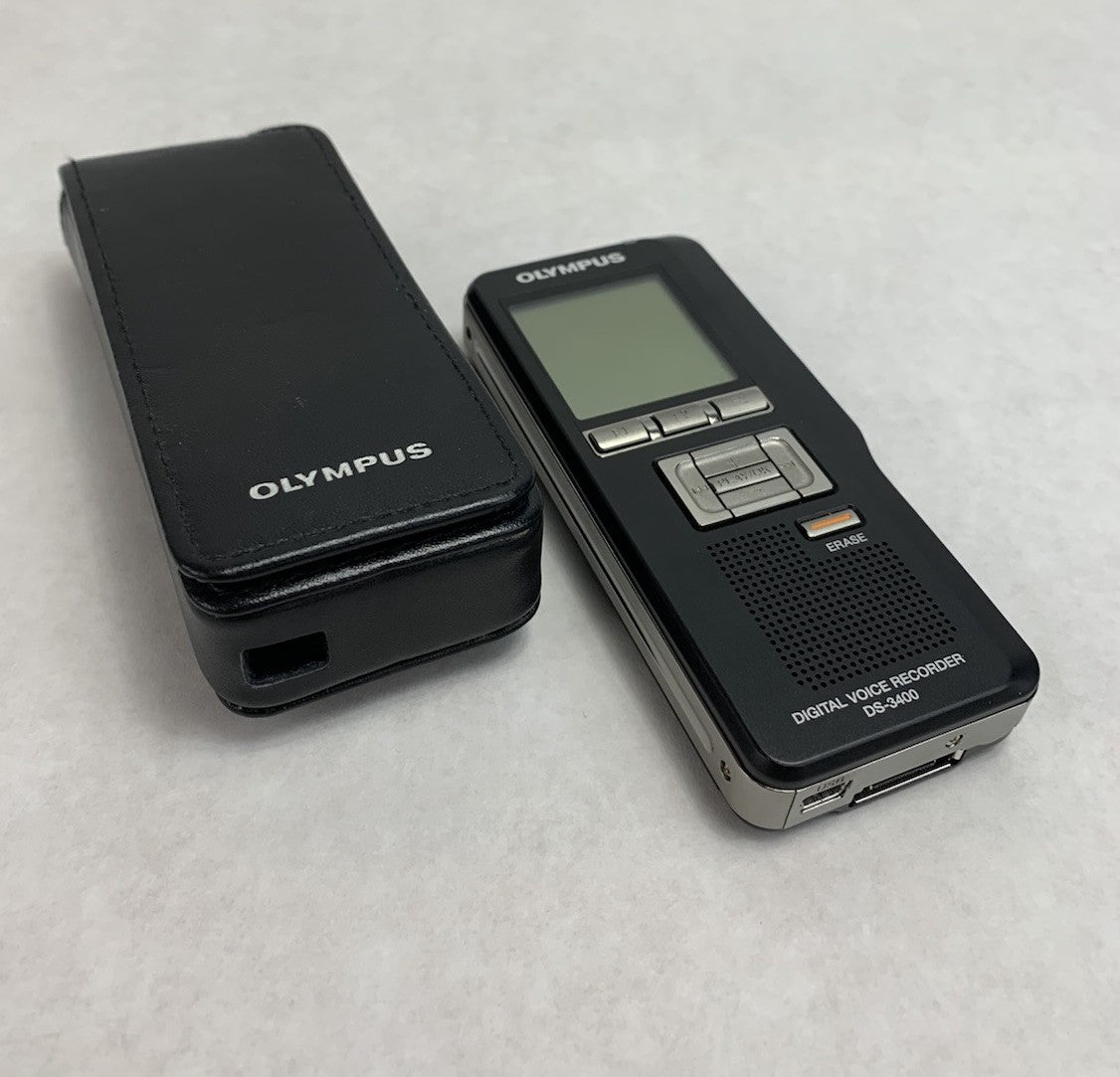 Olympus DS-3400 Digital Voice Recorder w/ Sleeve - Tested0