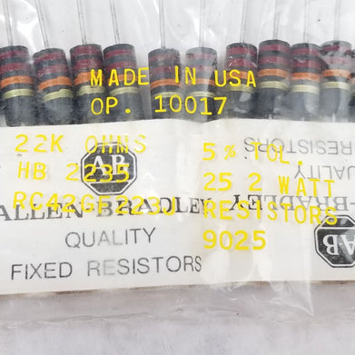 Allen-Bradley 22K OHMS 2W RC42GF223J Resistors HB 2235 (Lot of 25)