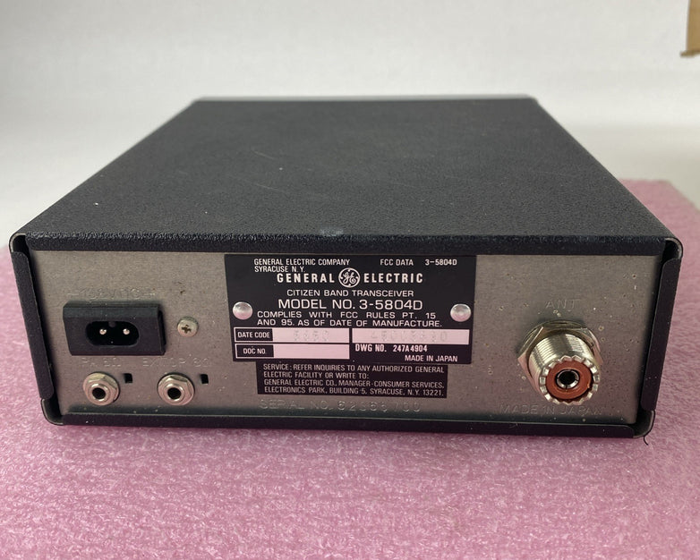 General Electric 3-5804 Mobile CB Transceiver Two Way radio