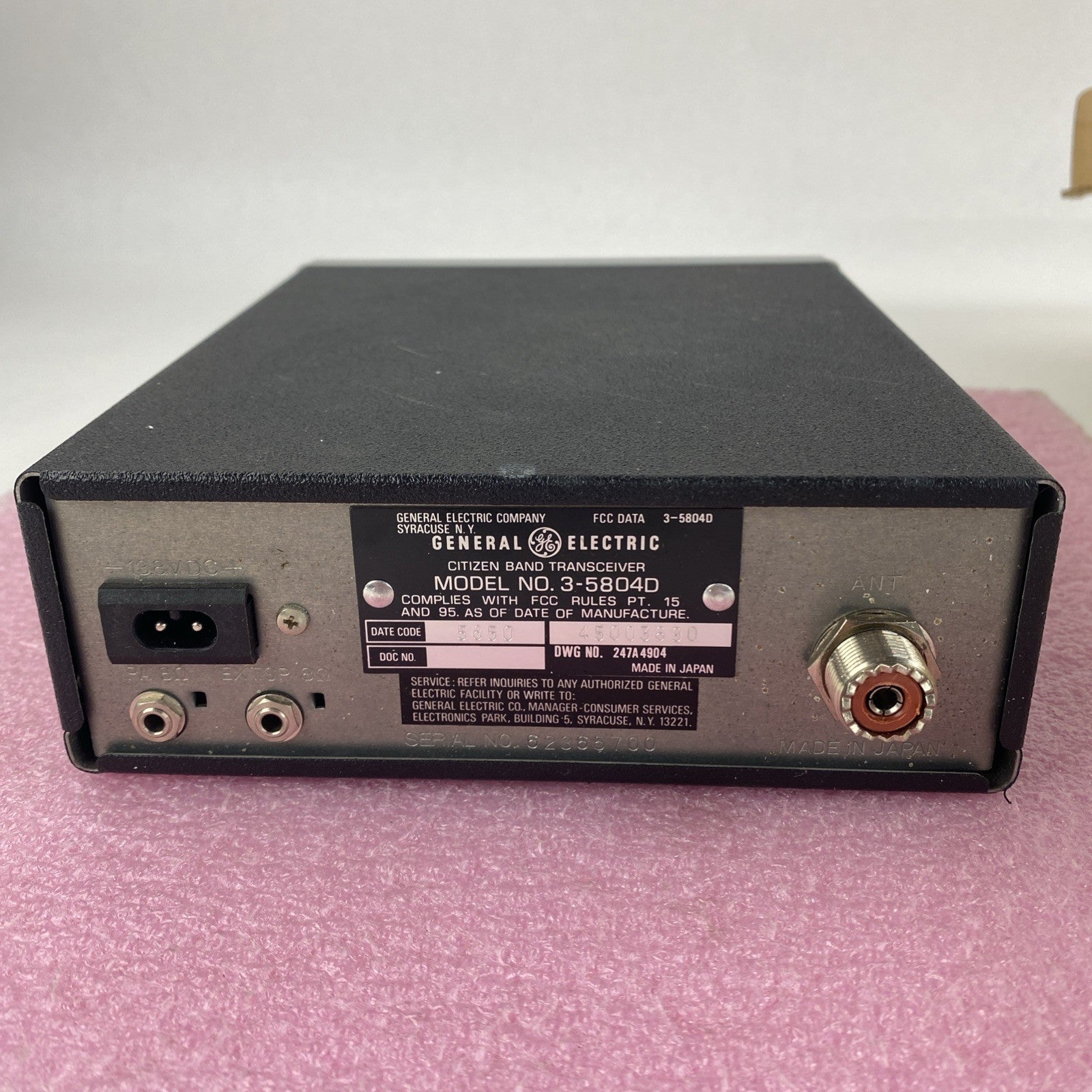 General Electric 3-5804 Mobile CB Transceiver Two Way radio11