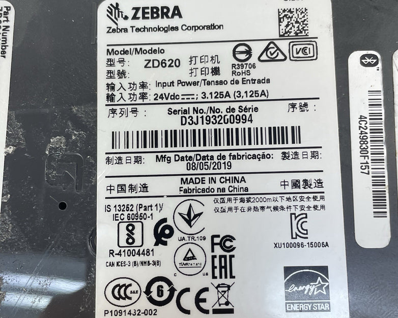 Zebra ZD620 Thermal Label Printer Tested Working