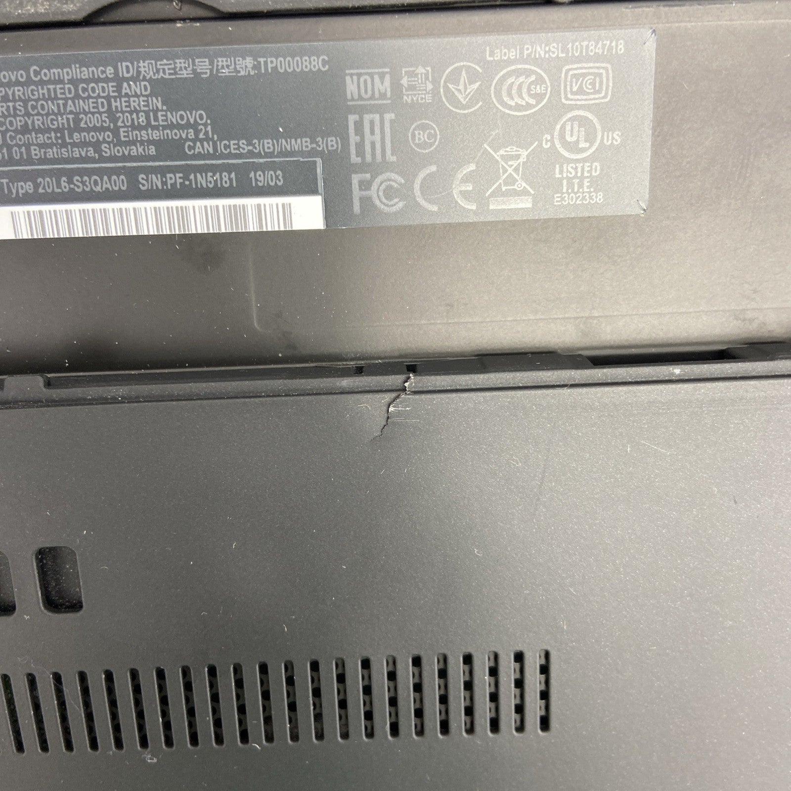 Lenovo ThinkPad T480 Intel Core i5 8350U 1.70GHz 8GB RAM 14" No HDD/OS/Battery