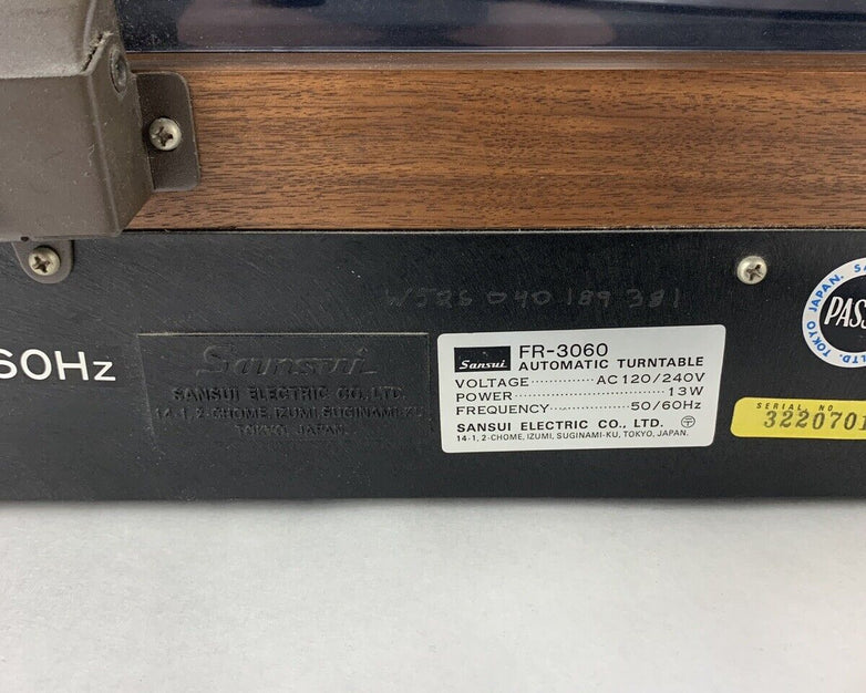 Sansui FR-3060 Automatic Turntable Tested Tone Lift Sticks Parts and Repair