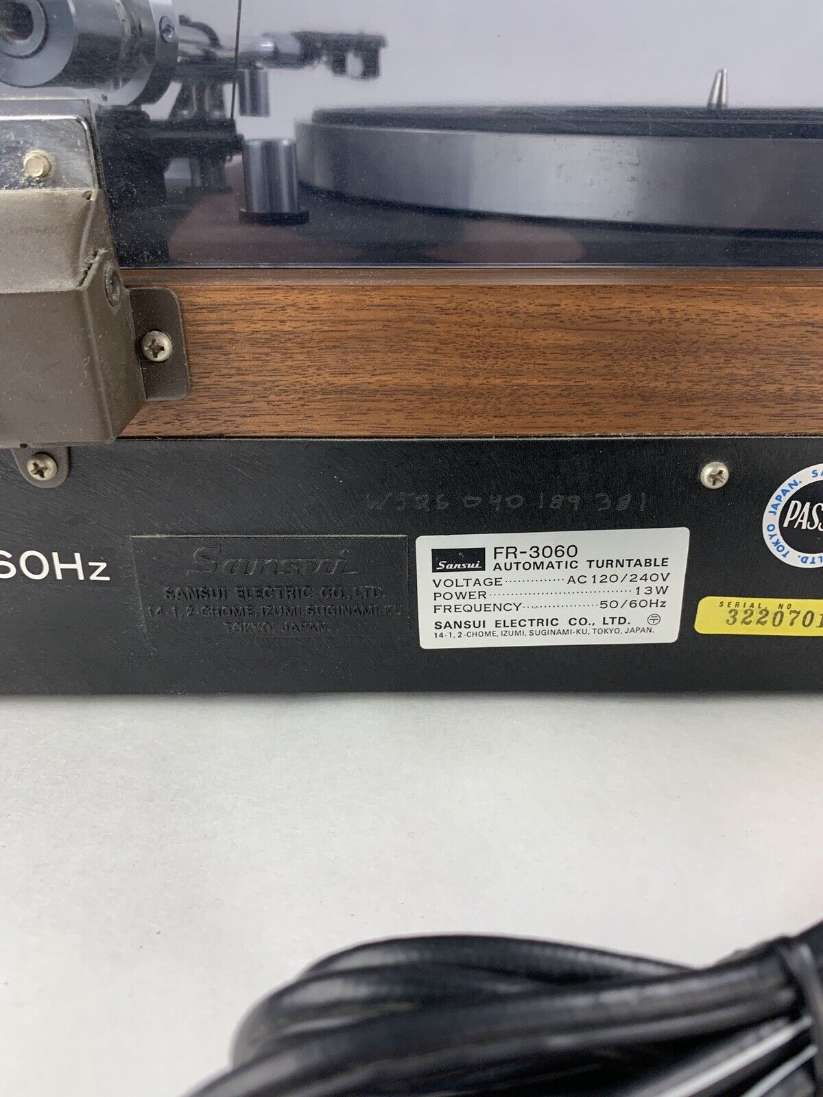 Sansui FR-3060 Automatic Turntable Tested Tone Lift Sticks Parts and Repair