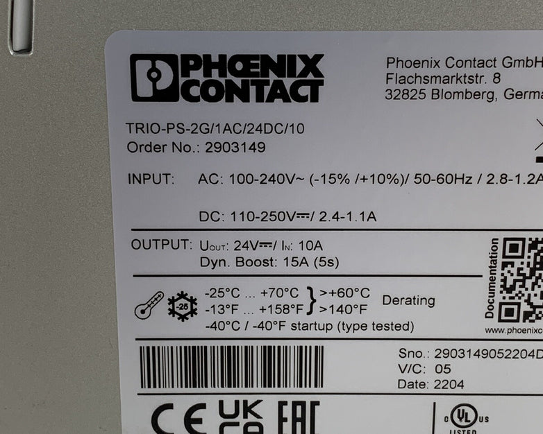 Phoenix Contact 2903149 TRIO-PS-2G/1AC/24DC/10 Switching Supply