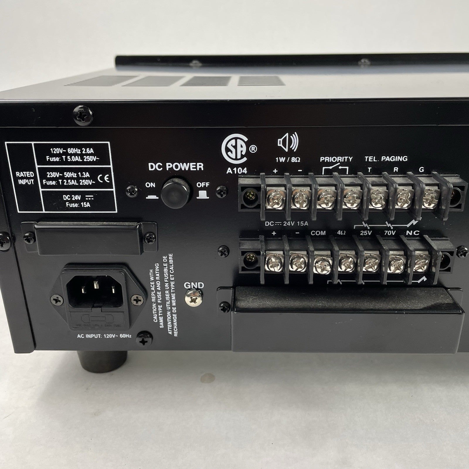 Yorkville CA1 Coliseum Series Professional Public Address Power Amplifier Tested