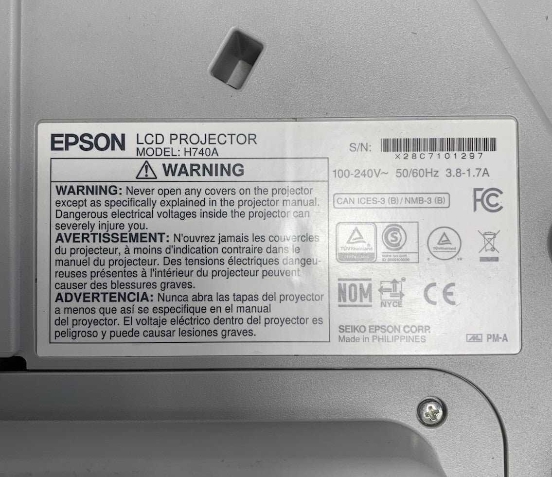 Epson PowerLite 695Wi H740A LCD Lamp Projector 212 Lamp Hours - No Remote7
