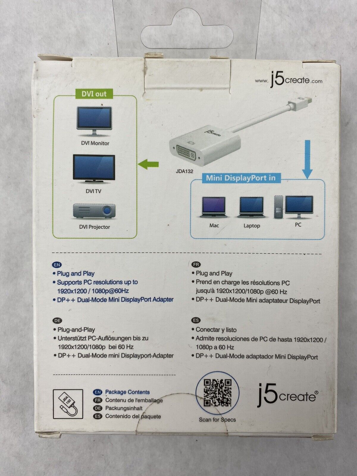 J5create Mini DisplayPort Adapter JDA132-2A (Lot of 2)