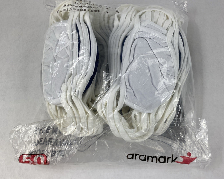 Aramark 91461 3 Layer Reusable Preventive Face Mask Navy Blue 50 Pack