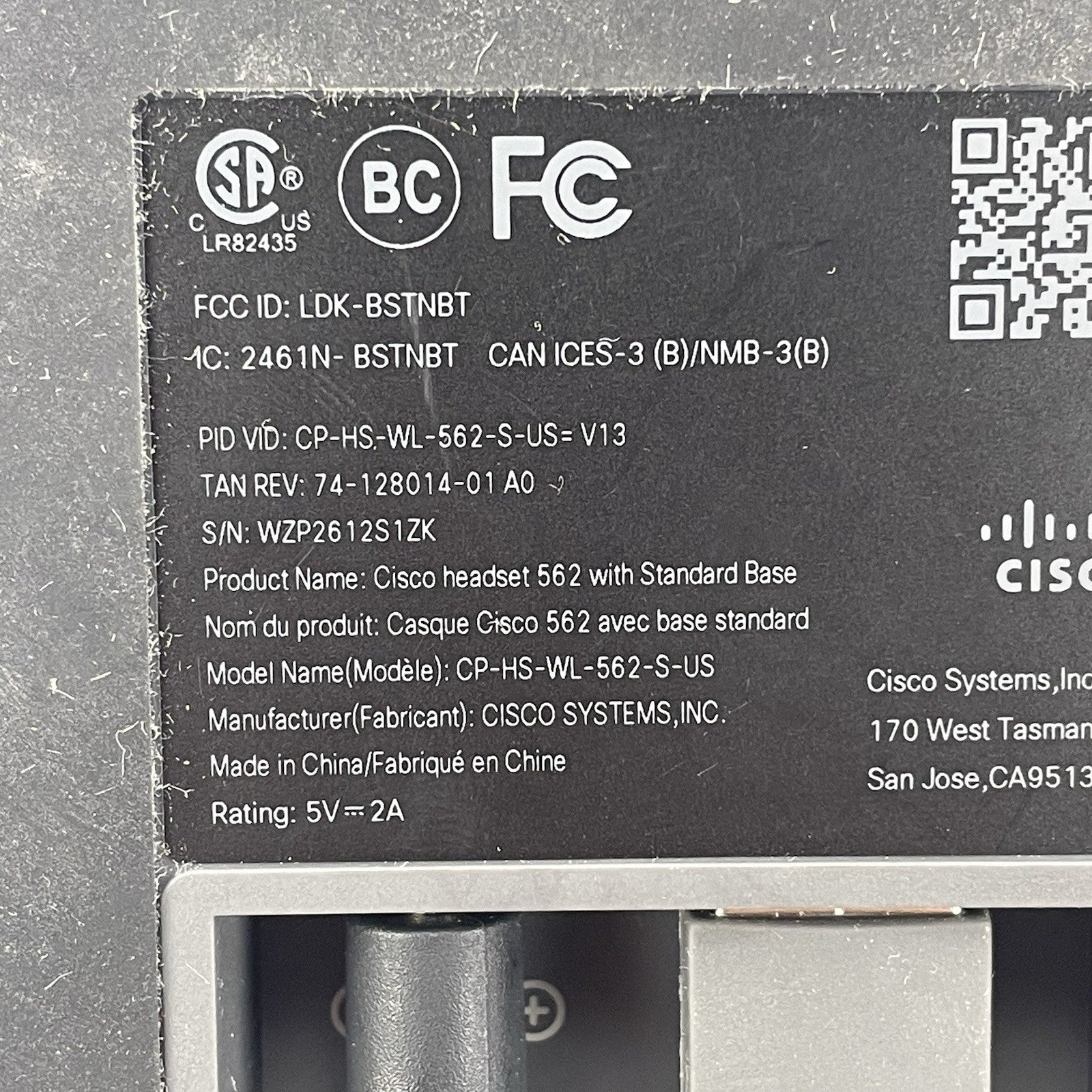 Cisco 562 CP-HS-WL-562-S-US V09 Wireless Dual Headset w/Standard Base Station9