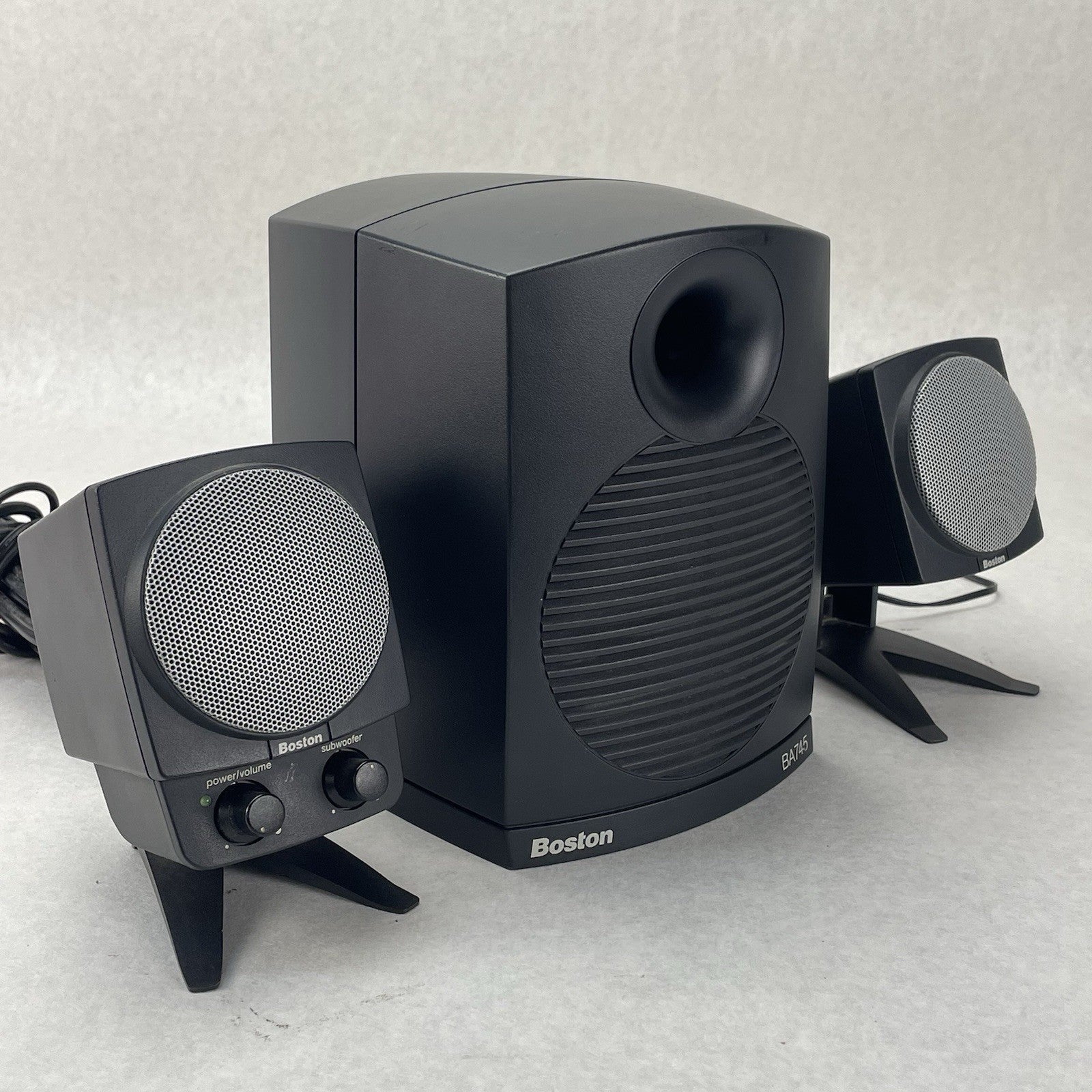 Boston Acoustics BA745 Computer Speaker System Sub & 2 Satellites Tested0