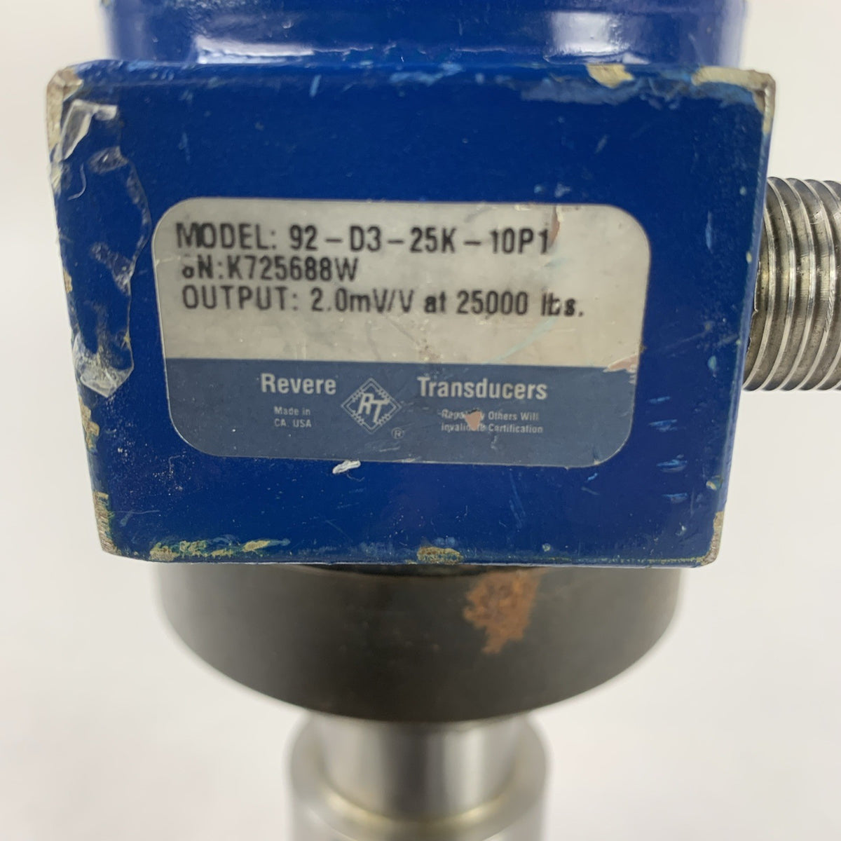 Revere Transducers 92-D3-25K-10P1 2.0mV/V 25k LBS Compression Load Cell K75688W1