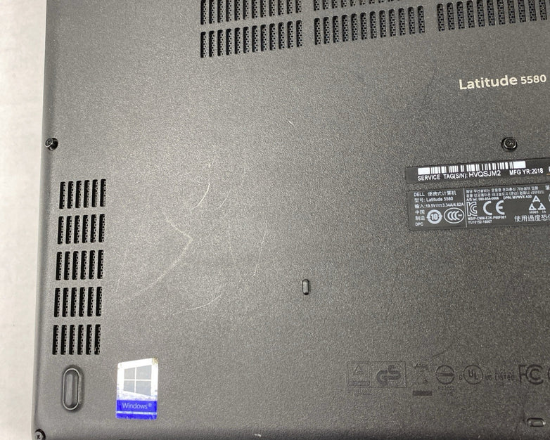 Dell Latitude 5580 Core i5-7300U 2.60 GHz 8 GB RAM 15.6" No Battery No HDD No OS