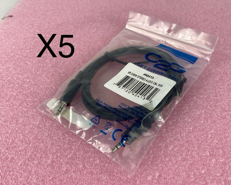 C2G 40413 6FT 3.5MM Sterio Audio Cable M/M Lot of 5