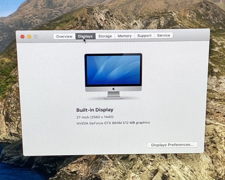 Apple A1419 iMac 2012 27" 2.9GHz Core i5 8GB RAM 1TB HDD os 10.15.8 - READ