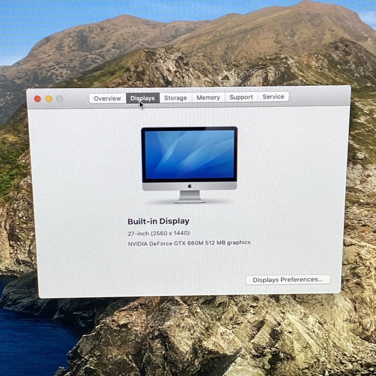 Apple A1419 iMac 2012 27" 2.9GHz Core i5 8GB RAM 1TB HDD os 10.15.8 - READ2