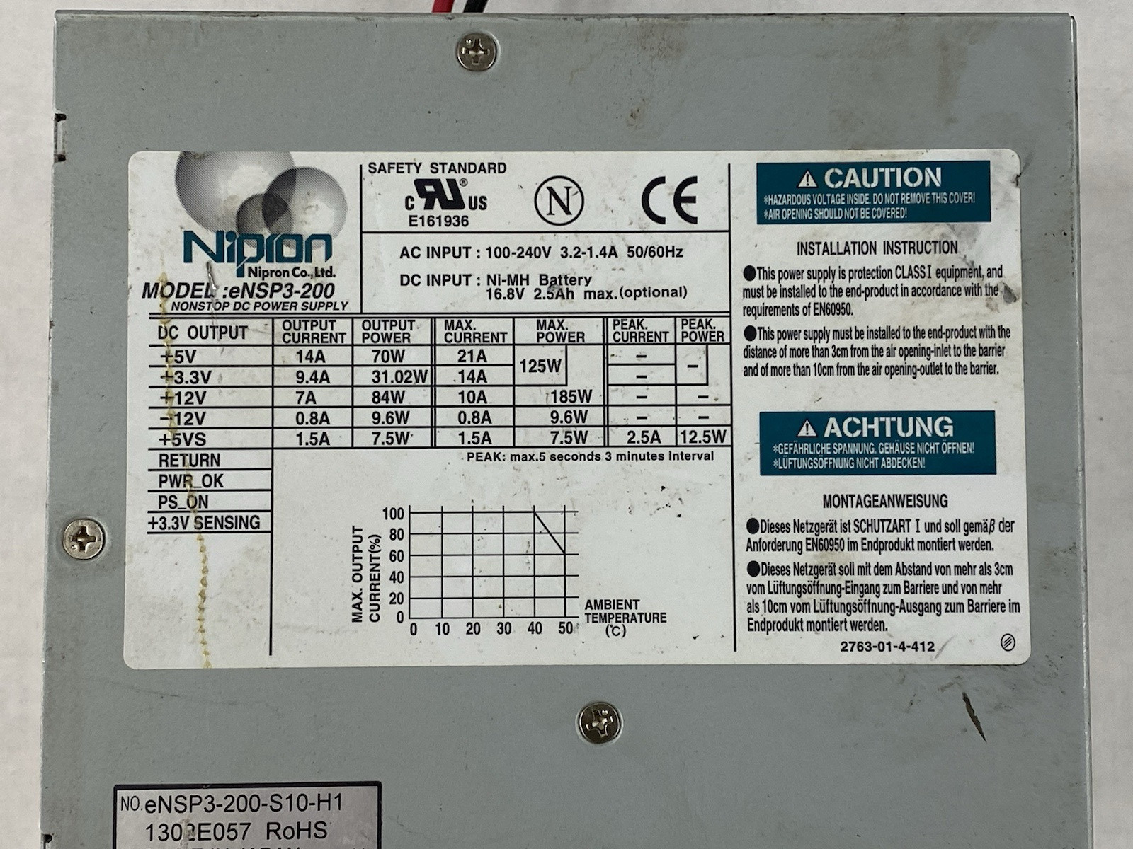 Nipron eNSP3-200 16.8V 2.5Ah Nonstop DC Power Supply