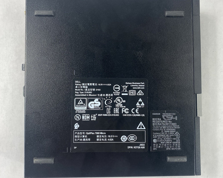 Dell OptiPlex 7060 Micro Intel Core i7-8700T 2.4GHz 8GB RAM No HDD OS Power Cord