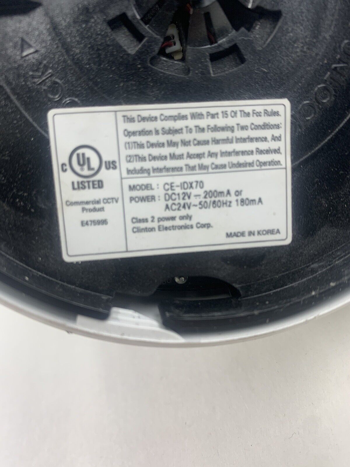 For Parts or Repair CE-IDX70 Dome Camera 12V