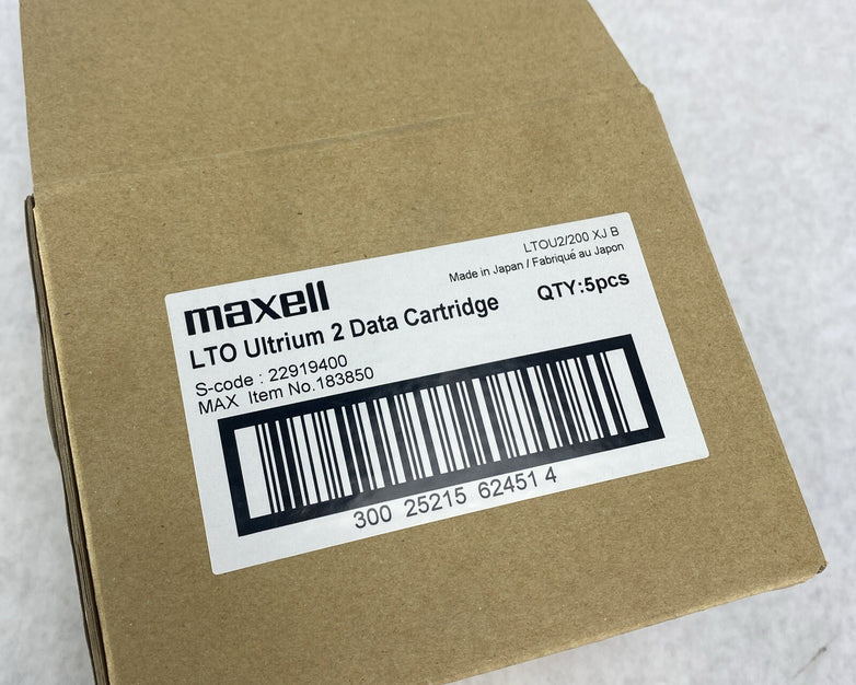 Lot( 5 ) Maxell 183850 LTO Ultrium 2 Data Cartridge 200GB 609m New SEALED