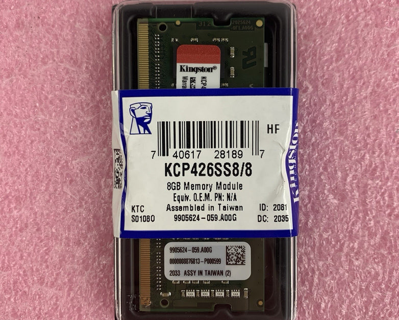 Kingston KCP426SS8/8 8 GB DDR4 2666 MHz PC4-21300 1Rx8 SODIMM Laptop Memory RAM