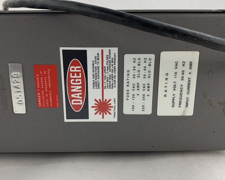 Coherent Medical Group 7970YAG Slit Lamp 7970 Power Supply Cut Cord w/ Key