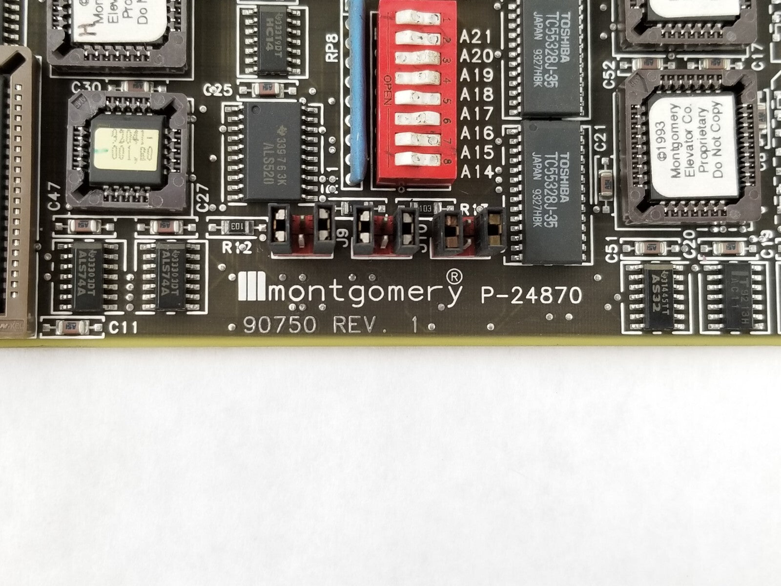 Montgomery Elevator Co. P-24870 90750 Rev 1 16-Bit ISA Card Untested