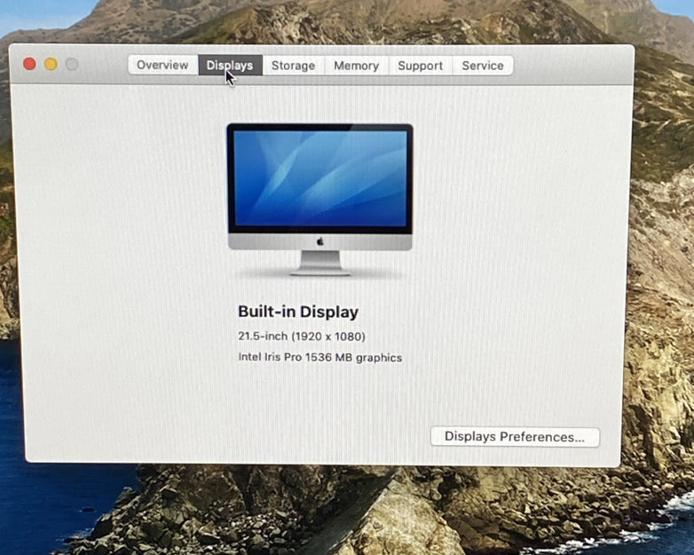 Apple A1418 iMac 21.5" 2013 2.7 GHz Core i5 8GB RAM 1TB HDD macOS 10.15.8