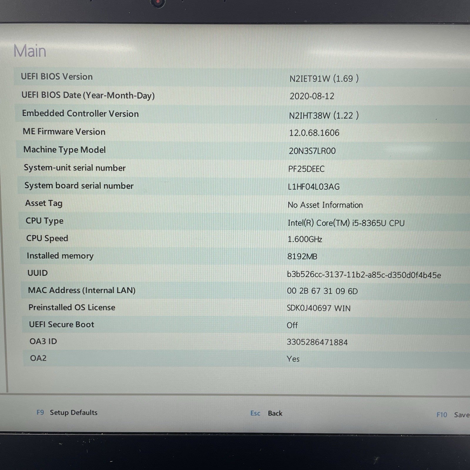 Lenovo ThinkPad T490 14" i5-8365U 1.60 GHz 8 GB RAM No SSD/OS/AC2