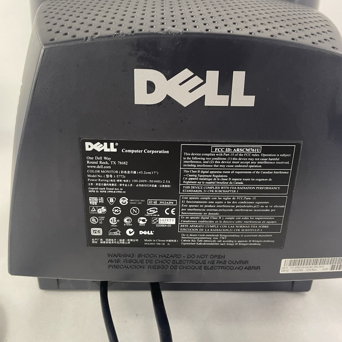 Dell E772c 17in Flat Screen CRT Monitor 1280x1024 VGA - Tested6