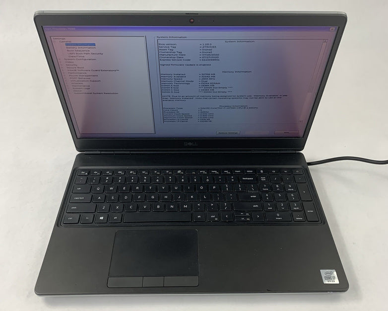 Dell Precision 7550 15.6'' Intel i7-10750H 2.6 GHz 32 GB Ram No OS No HDD