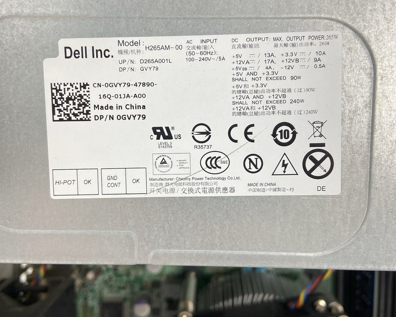 Dell Optiplex 990 MT Intel Core i5-2400 3.1GHz 4GB RAM No HDD No OS