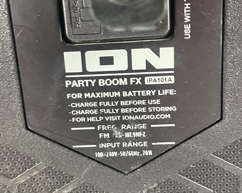 ION IPA101A FX 100W Rechargeable Bluetooth Speaker - Tested