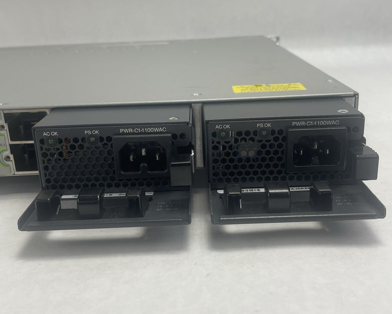 Cisco WS-C3850-48P-S 48 V02 Port Switch 2x 1100W PSU Tested & Reset