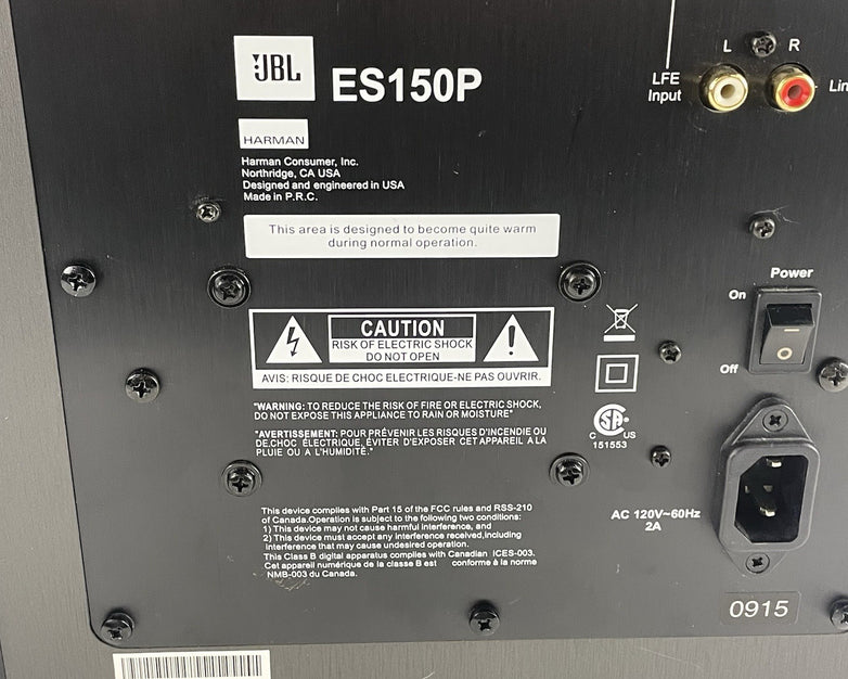 JBL ES150P Northridge E Series Powered Subwoofer 150 Watt Black