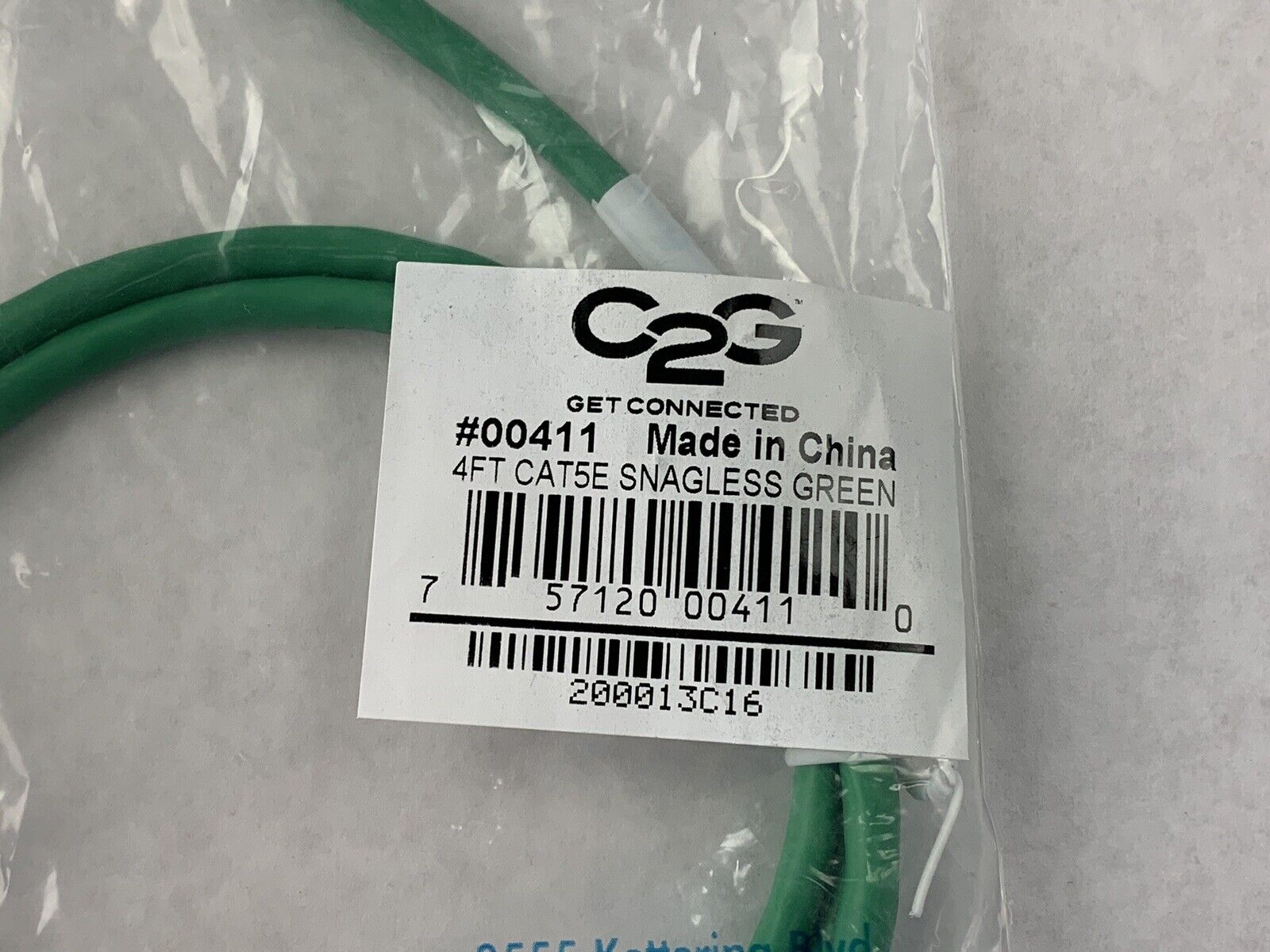 Lot( 5 ) 4ft Green Cat5e C2G 0041 Snagless Unshielded UTP Ethernet Patch Cable