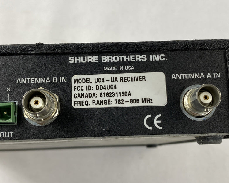 Shure Brothers UC4-UA Receiver   No Power Cord - Not tested Lot of 2