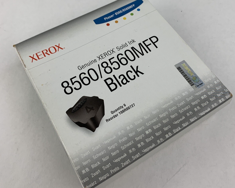 Xerox 108R00727 Solid Ink 8560/8560MFP Black Ink Cartridges New Sealed OEM Box