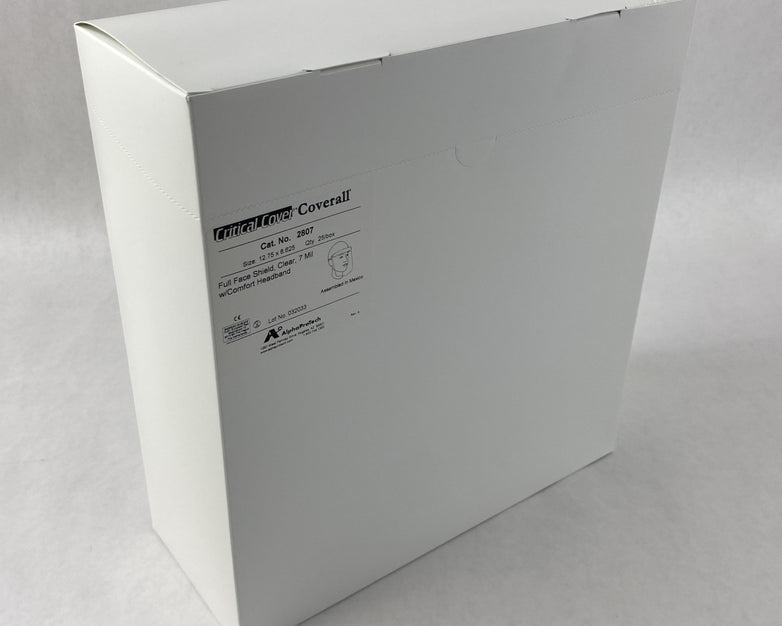 Alpha Protech Critical Cover Coverall 2807 Full Face Shields Clear - Case of 100