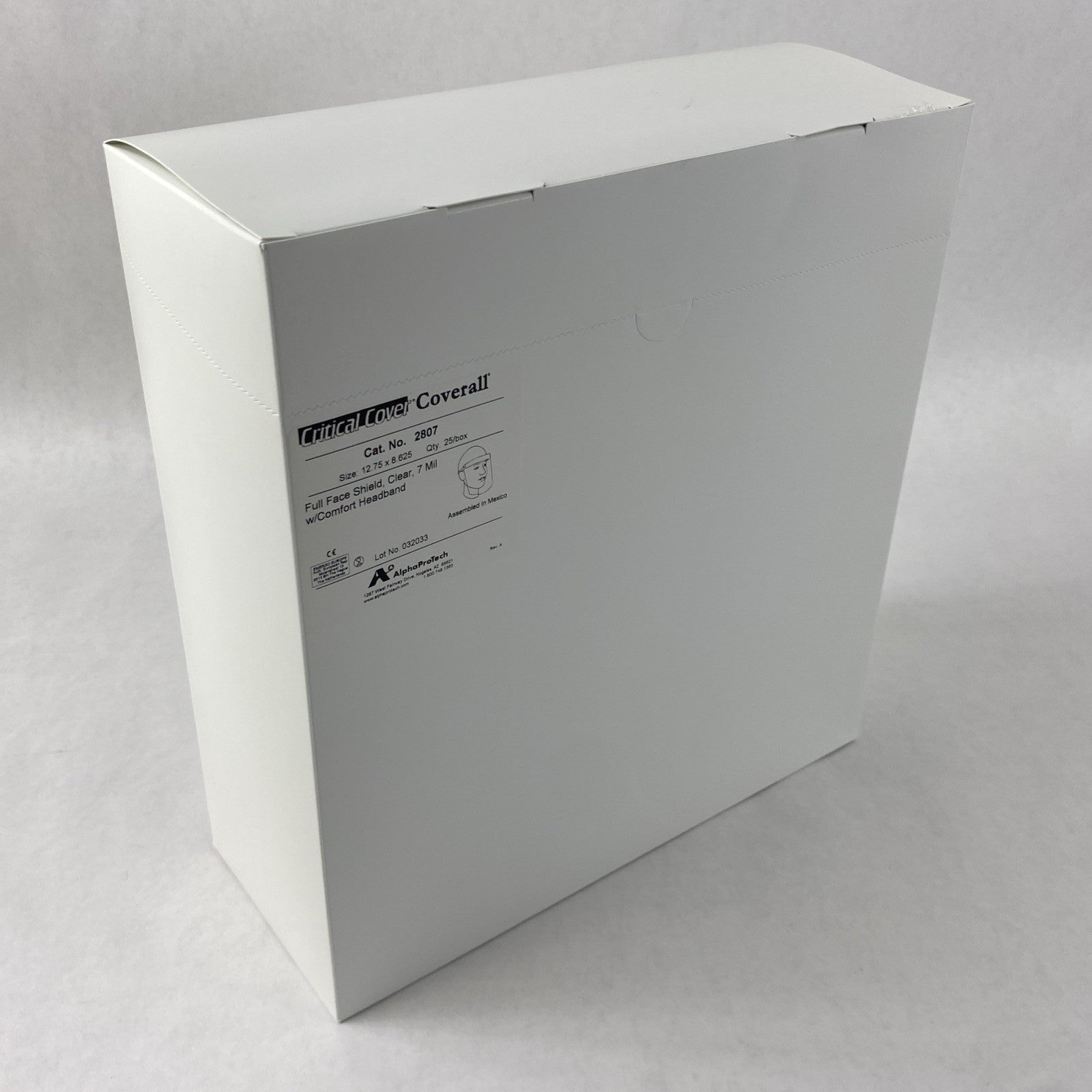 Alpha Protech Critical Cover Coverall 2807 Full Face Shields Clear - Case of 1005