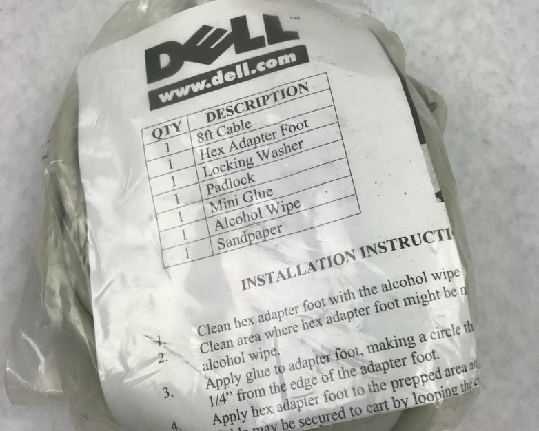 Dell Cable Lock Premium Padlock Laptop Keyed Lock (Lot of 3)
