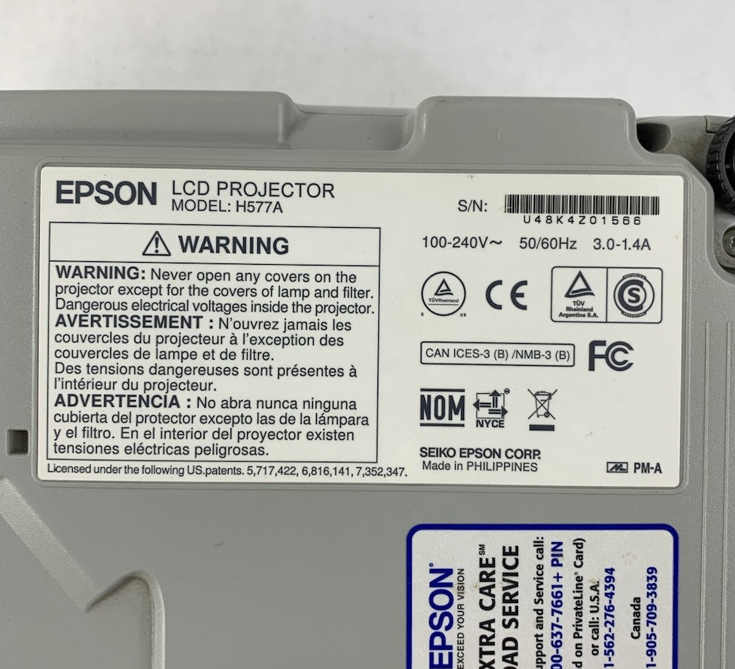 Epson PowerLite 98 H577A LCD Lamp Projector 638 Lamp Hours - No Remote7
