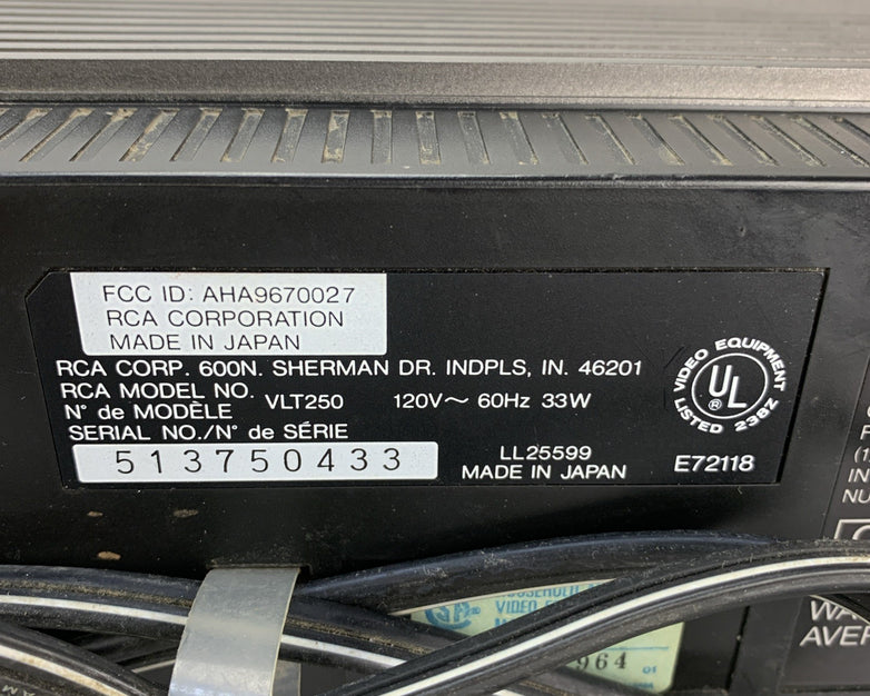 RCA SelectaVision VLT250 Top-Loading VHS Video Cassette Recorder - Parts