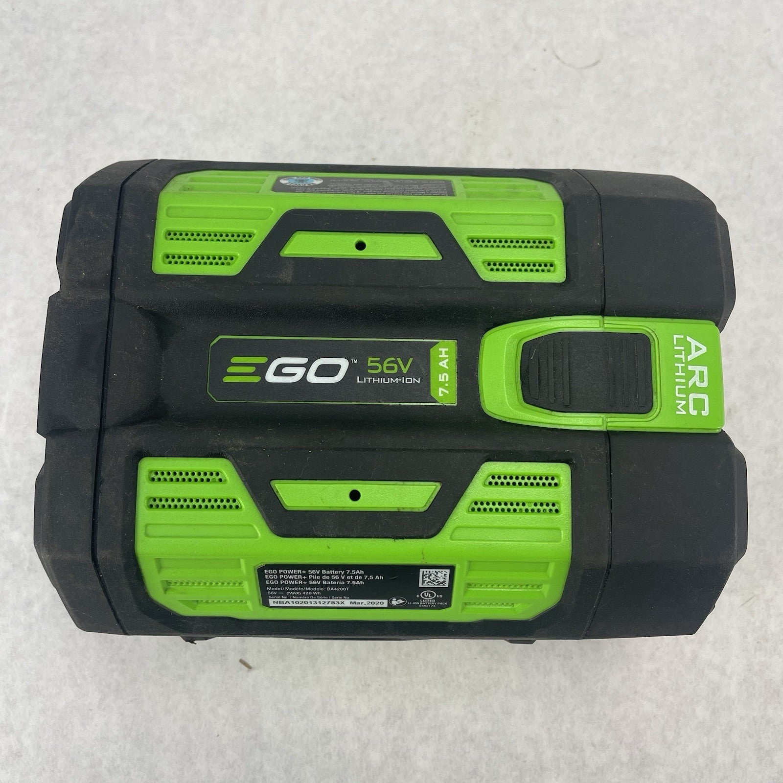 EGO BA4200T 56V 7.5AH Battery Untested Parts Or Repair2