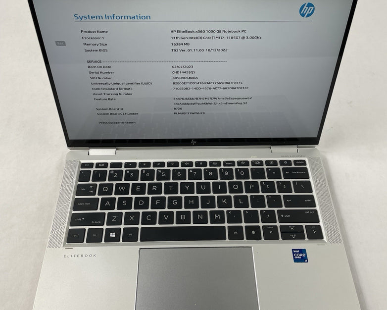 HP EliteBook x360 1030 G8 13.3" i7-1185G7 3.00 GHz 16 GB RAM No SSD/OS/AC - READ