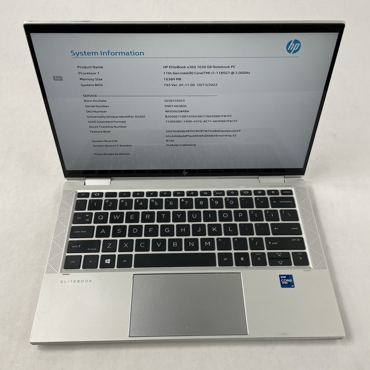 HP EliteBook x360 1030 G8 13.3" i7-1185G7 3.00 GHz 16 GB RAM No SSD/OS/AC - READ2
