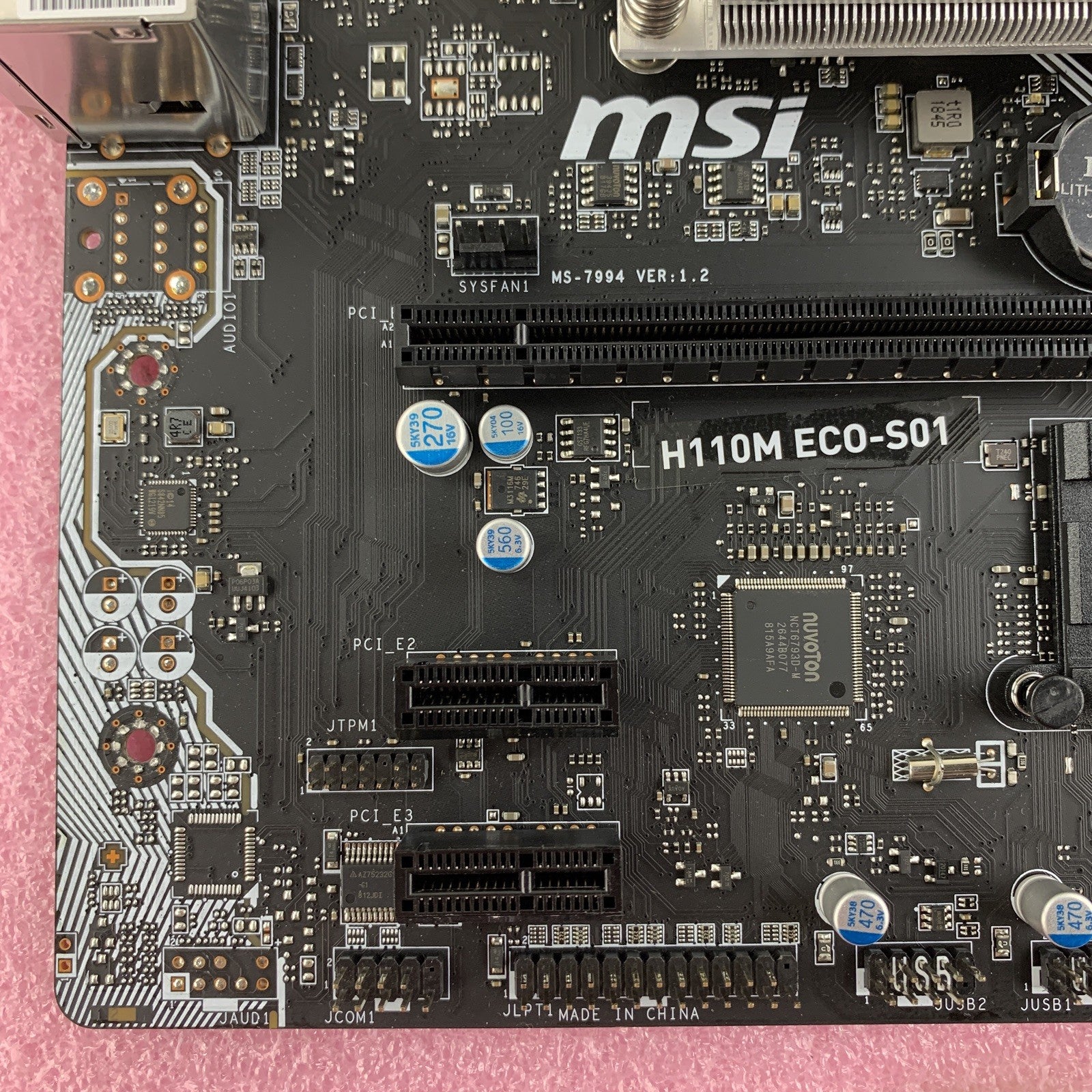 MSI H110M ECO-S01 Intel Celeron G3900 2.80GHz 8 GB Ram LGA1151 Motherboard No IO