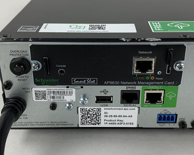 APC SMX1500RM2UCNC Rack Mounted Battery Backup AP9630 Tested No Batts No Caddy